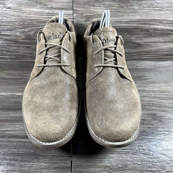 Timberland Men's Front Country Taupe‎ Suede 3-Eye Plain Travel Oxford Shoes Sz 9 - Picture 2 of 8